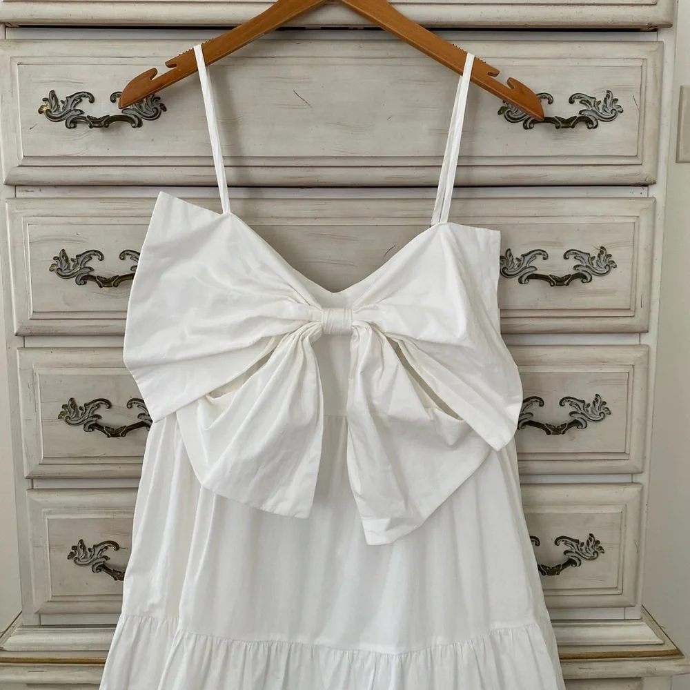 Vici White Bow Midi Dress - Picture 2 of 5